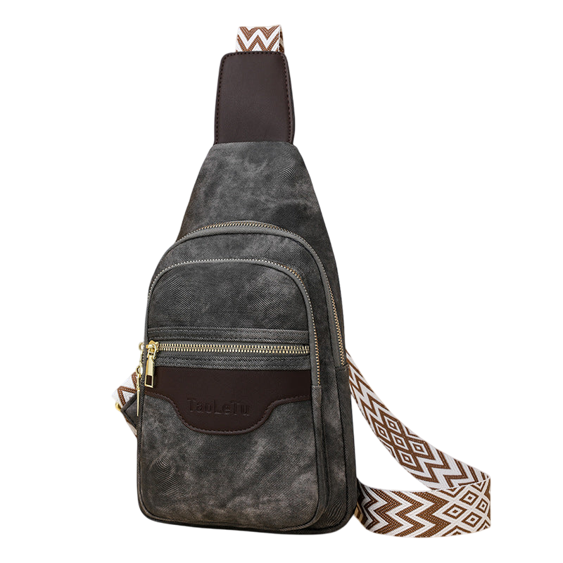 Soft Brown Leather Chest Bag – Retro Crossbody Purse | noémi
