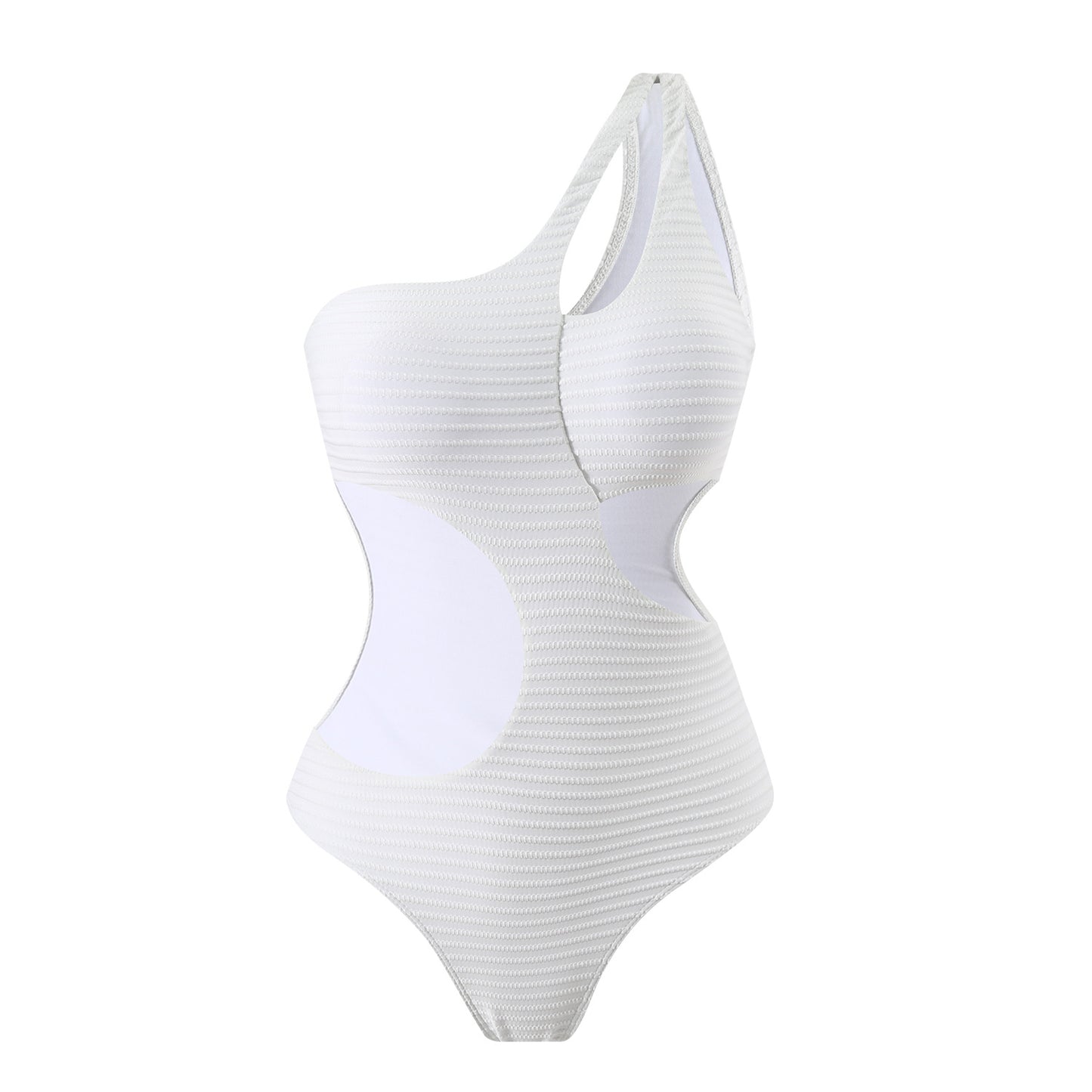 One Shoulder Cutout One Piece Swimsuit in Solid Color | noémi