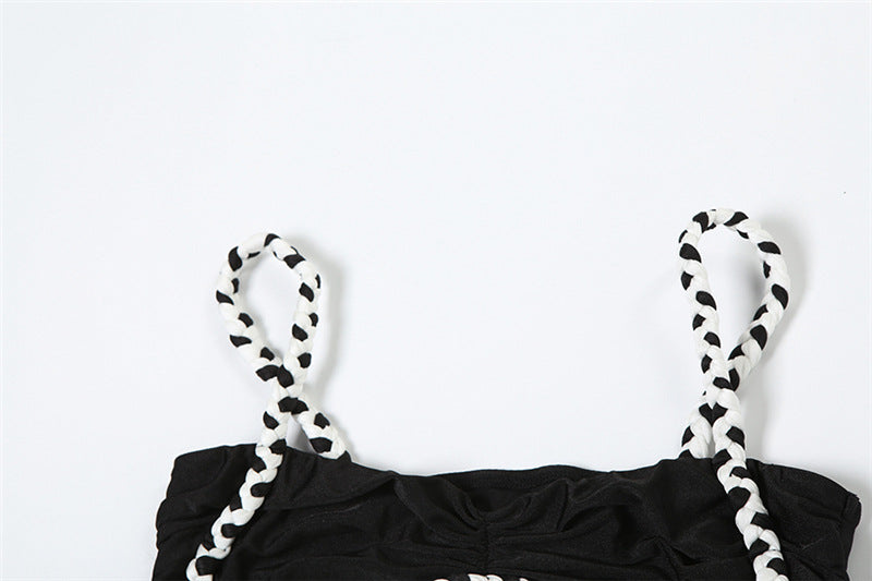 Two Piece Skirt Set | Ruffle Trim Camisole High Slit Maxi Skirt | noémi