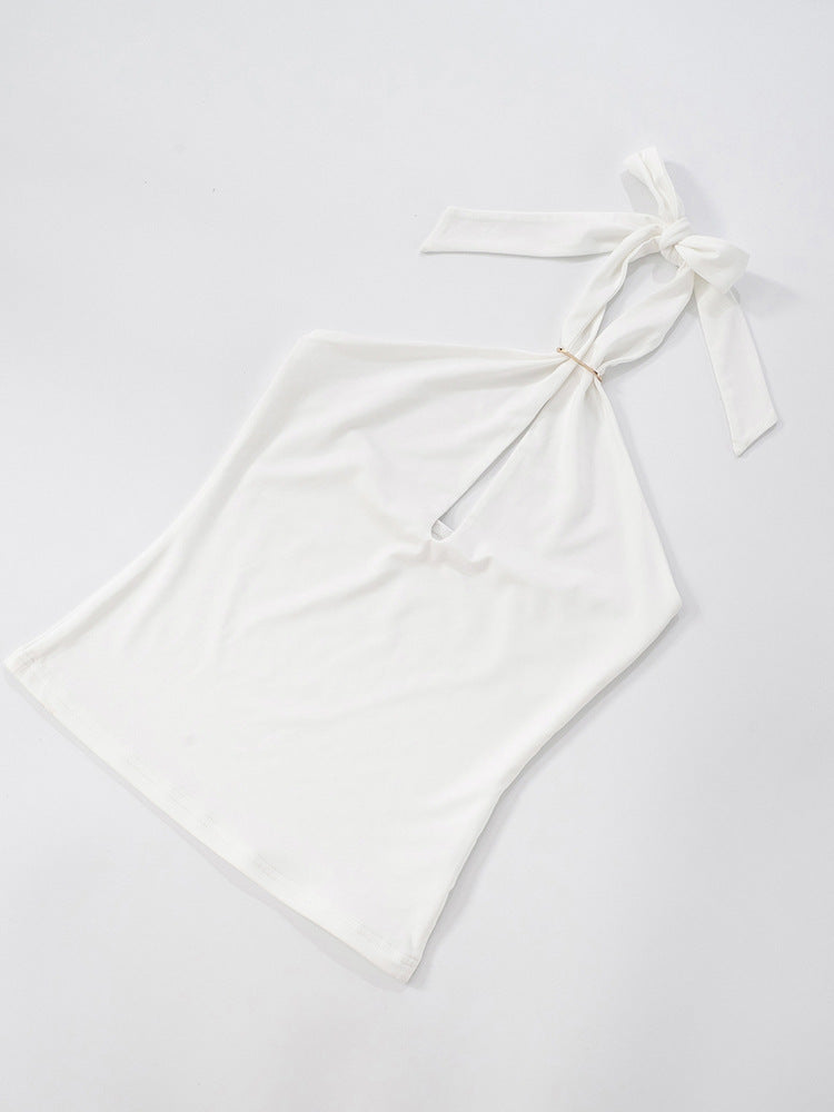 Sleeveless Halter Neck Cutout Backless Tight Vest Top | Hollow Out Clubwear Tank | noémi