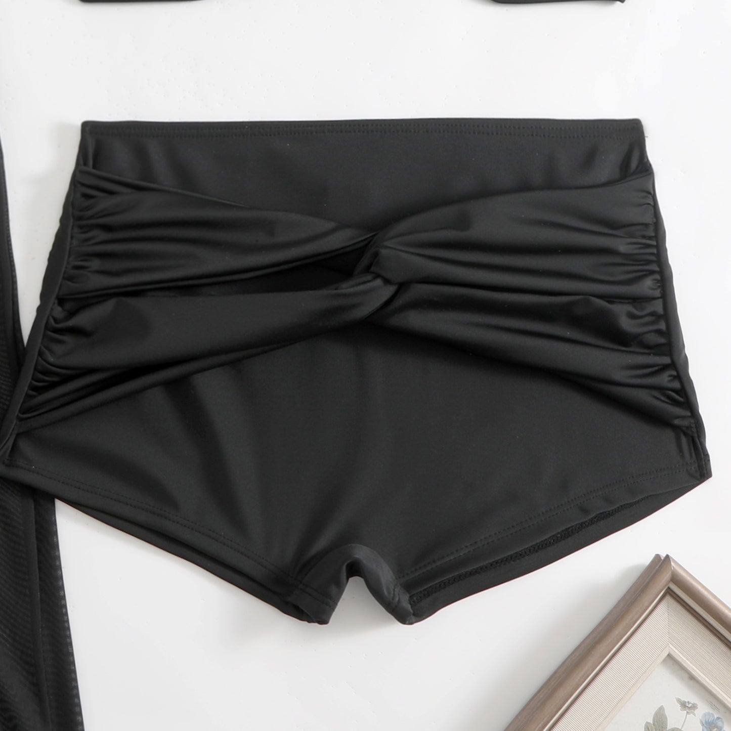 Womens Three Piece Set | Tube Top High Waist Shorts Mesh Maxi Cover Up | noémi