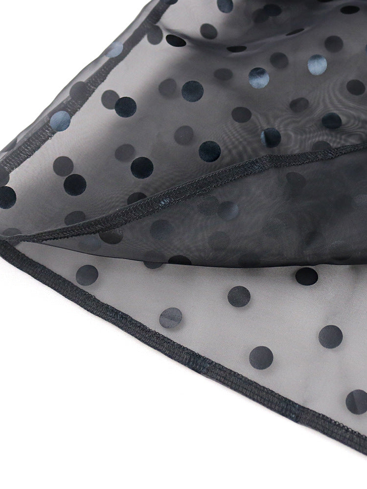 Polka Dot Puff Sleeve Top | See Through, Long Sleeve Womens Shirt | noémi