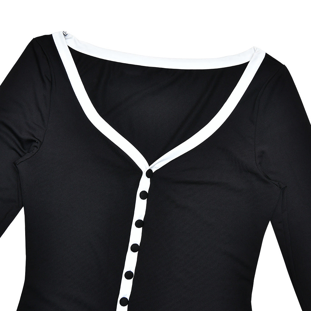 Bell Sleeve Bodycon Dress | Single Breasted Side Slit | noémi