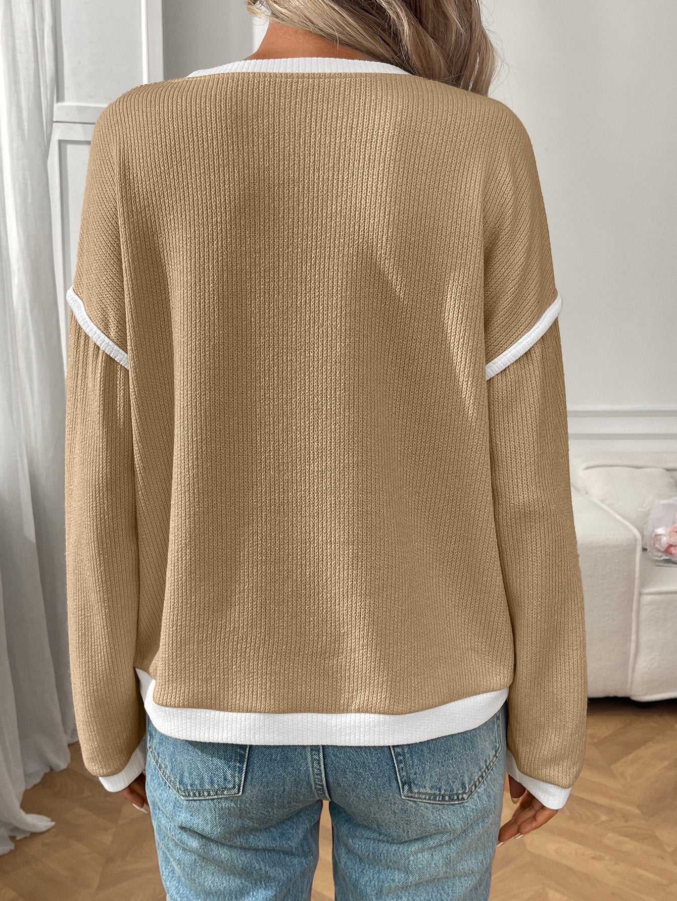 Womens Cozy Knit Pullover | Long Sleeve Crewneck Sweater Top | noémi