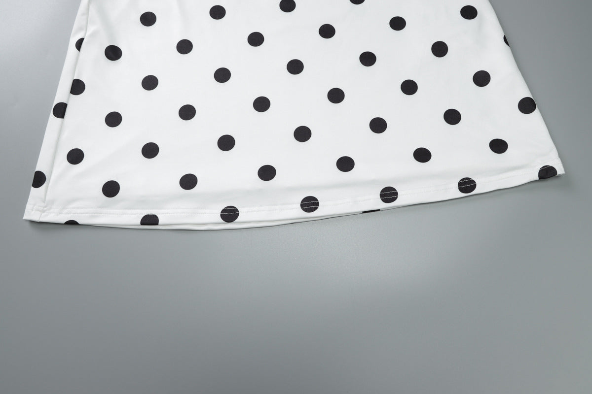 Women's Summer Halter Polka Dot Dress | Backless, Ribbon Tie, Elegant Midi | noémi