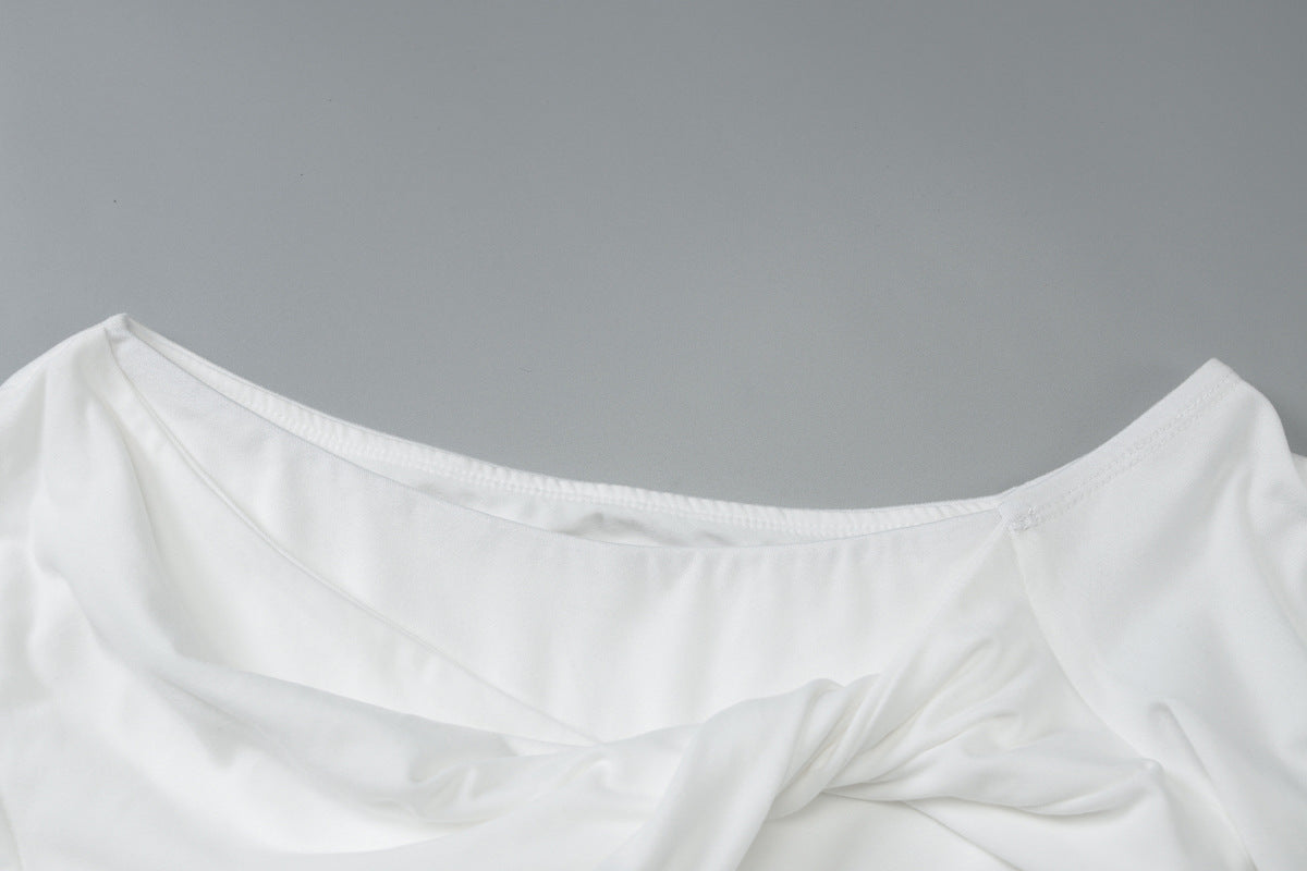 Summer Slim Fit Dress | Twist Shoulder Detail | Solid Color, Lightweight & Stylish | noémi