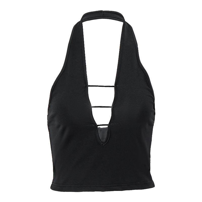 Backless Deep V Neck Sleeveless Slim Fit Vest | noémi