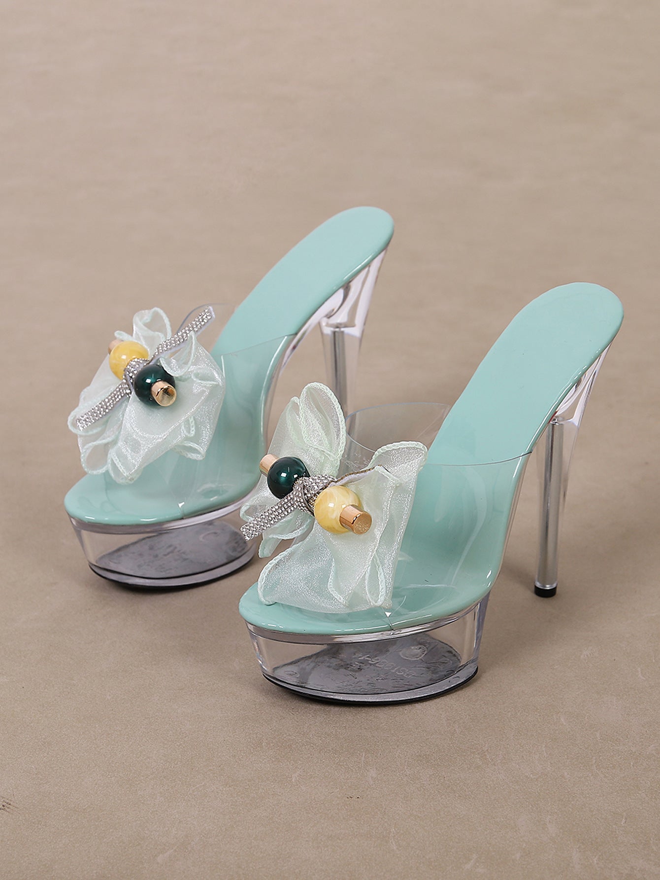 Crystal Clear High Heel Sandals | Transparent | noémi