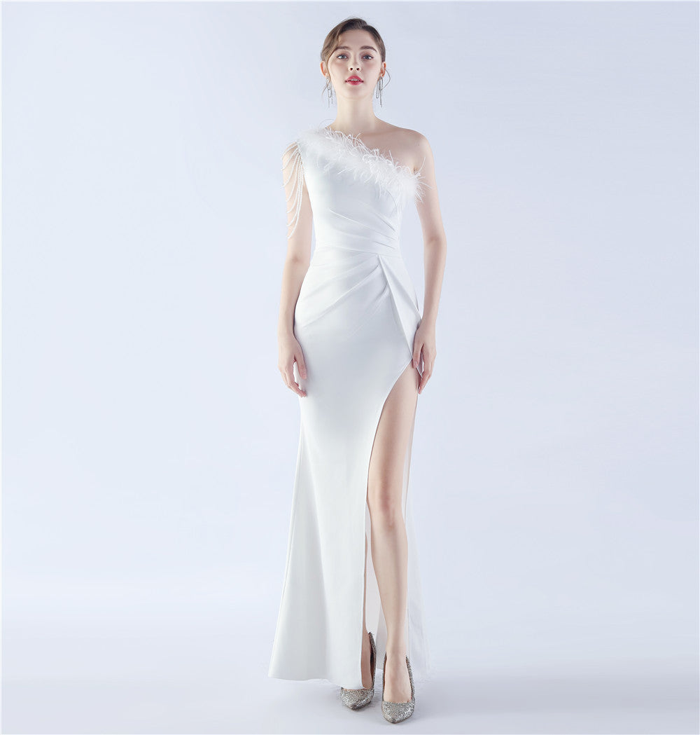 Beaded Ostrich Feather Dress | noémi