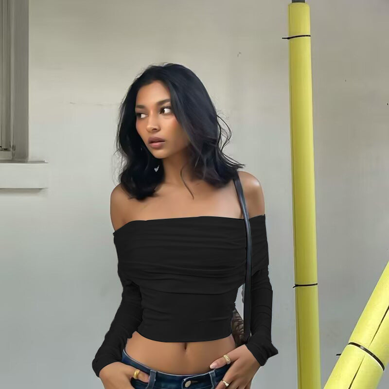 Off Shoulder Slim Fit Long Sleeve Top | noémi