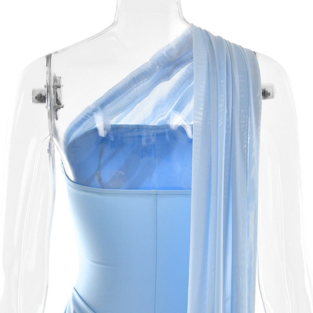 Summer Pleated Tube Top Dress Ribbon Detail, Strapless, Bodycon Fit | noémi