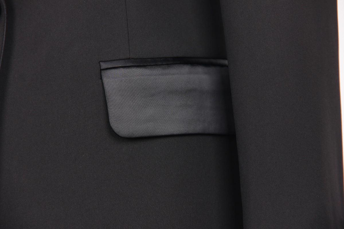 Satin Blazer Pant  with Fur Set for Women | noémi