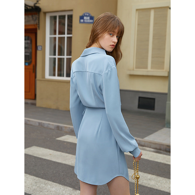 Womens VNeck Button Up Shirt Dress | Long Sleeve | noémi