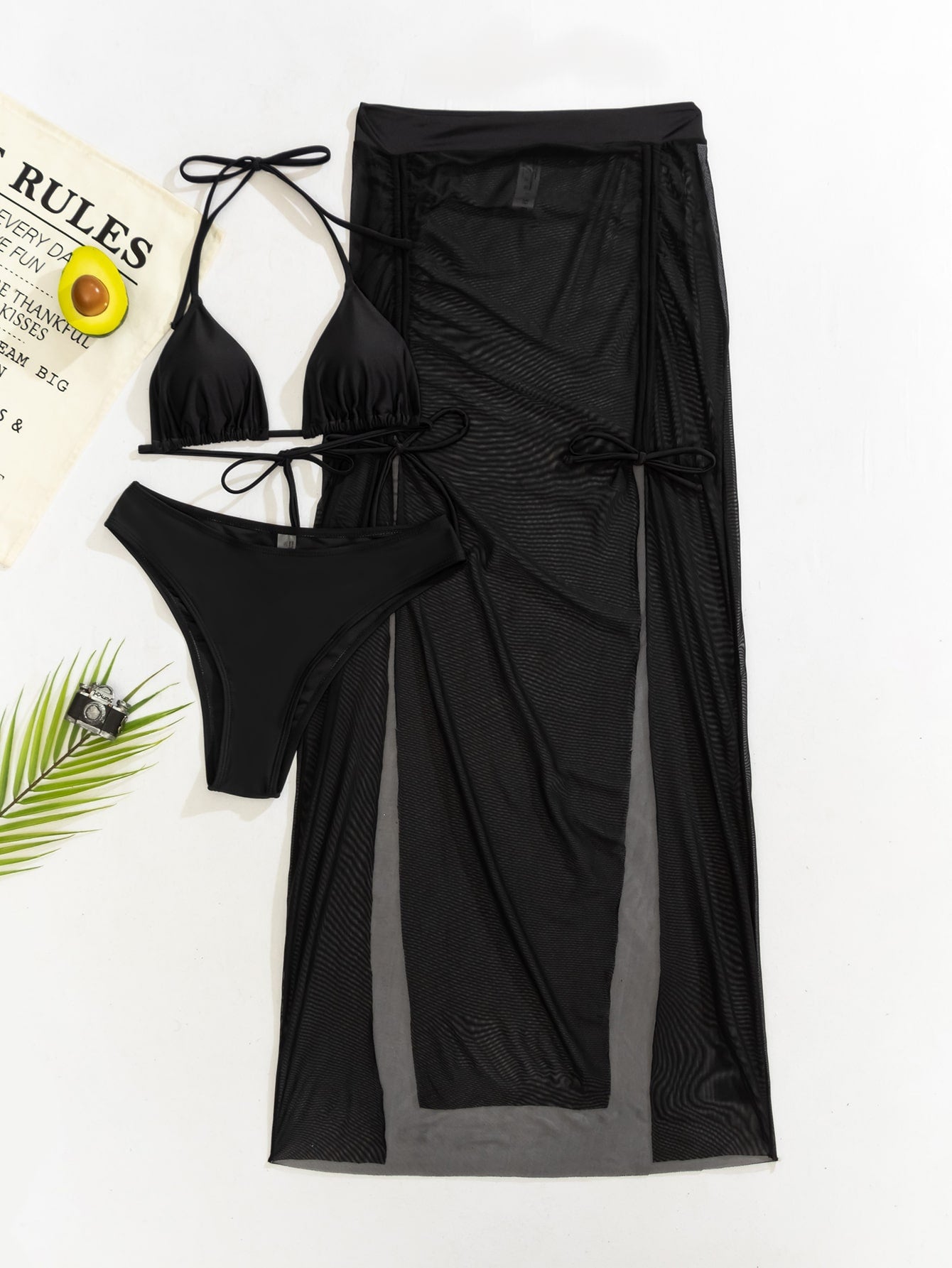 Three Piece Mesh Bikini Cover Up Set for Women | noémi