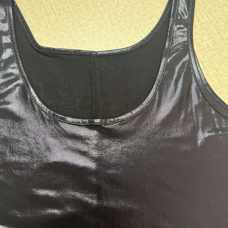 Women Vest Dress | U Collar Side Slit | noémi