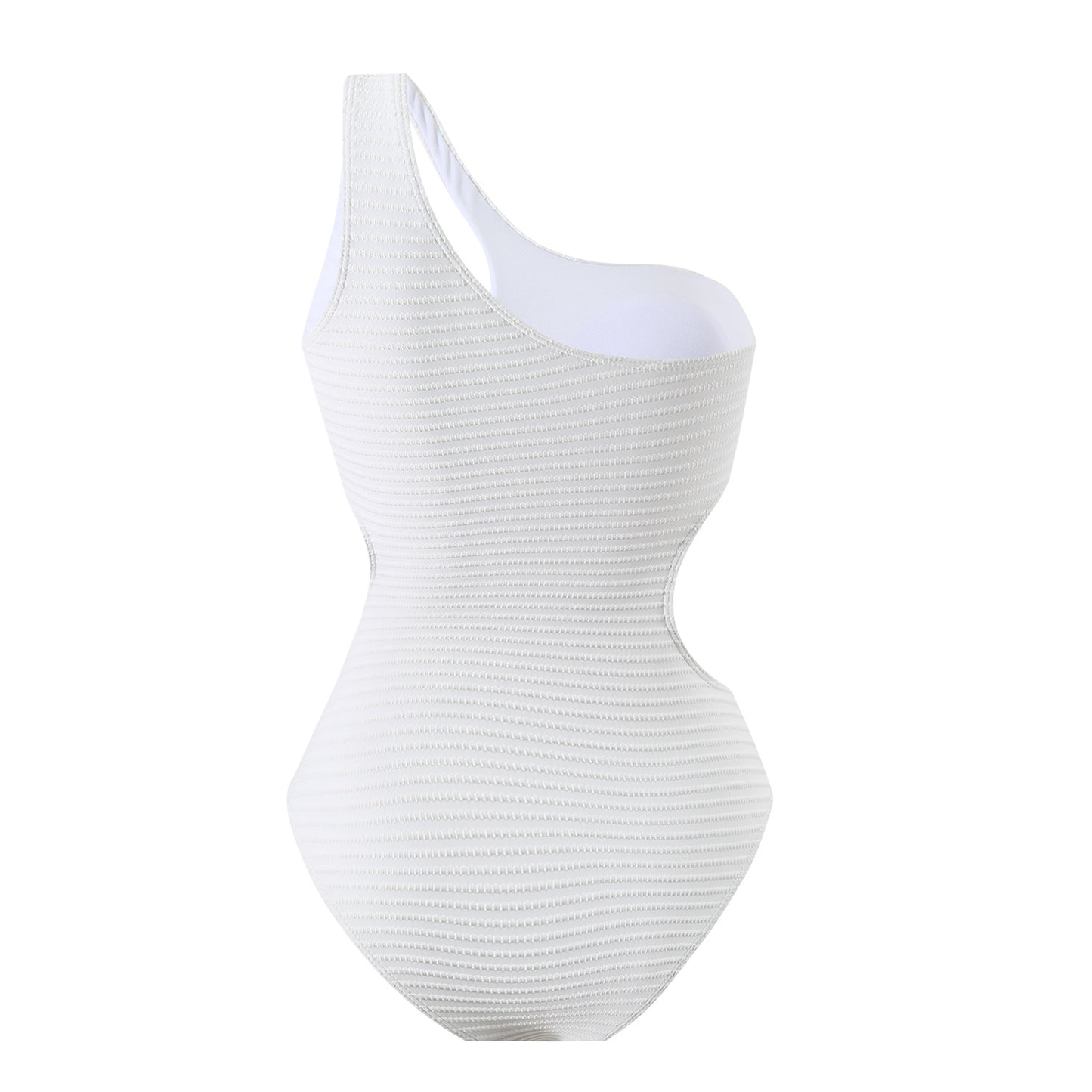 One Shoulder Cutout One Piece Swimsuit in Solid Color | noémi