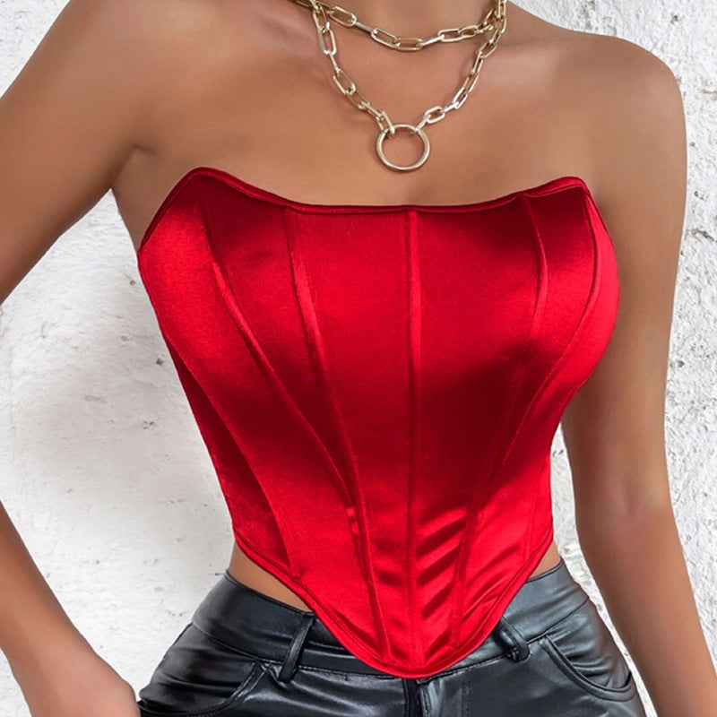 Diamond Tube Top | Backless Wrapped Boned Corset Bandana Crop Vest | noémi
