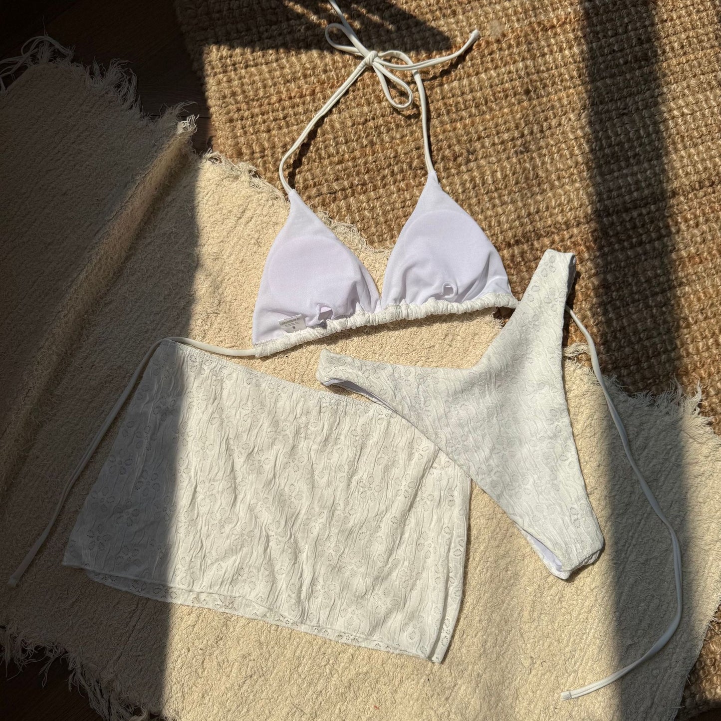 Womens Lace Skirt Split Three Piece Bikini Swimsuit Set | noémi