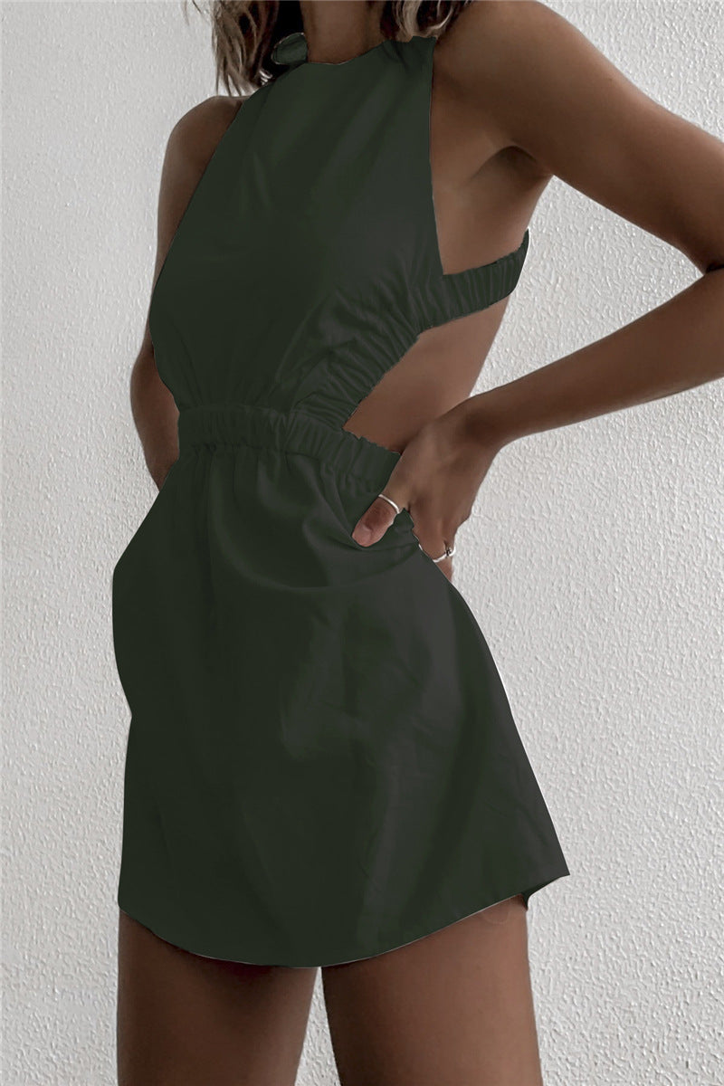 Backless Criss Cross Slim Fit Sleeveless Dress For Women | noémi