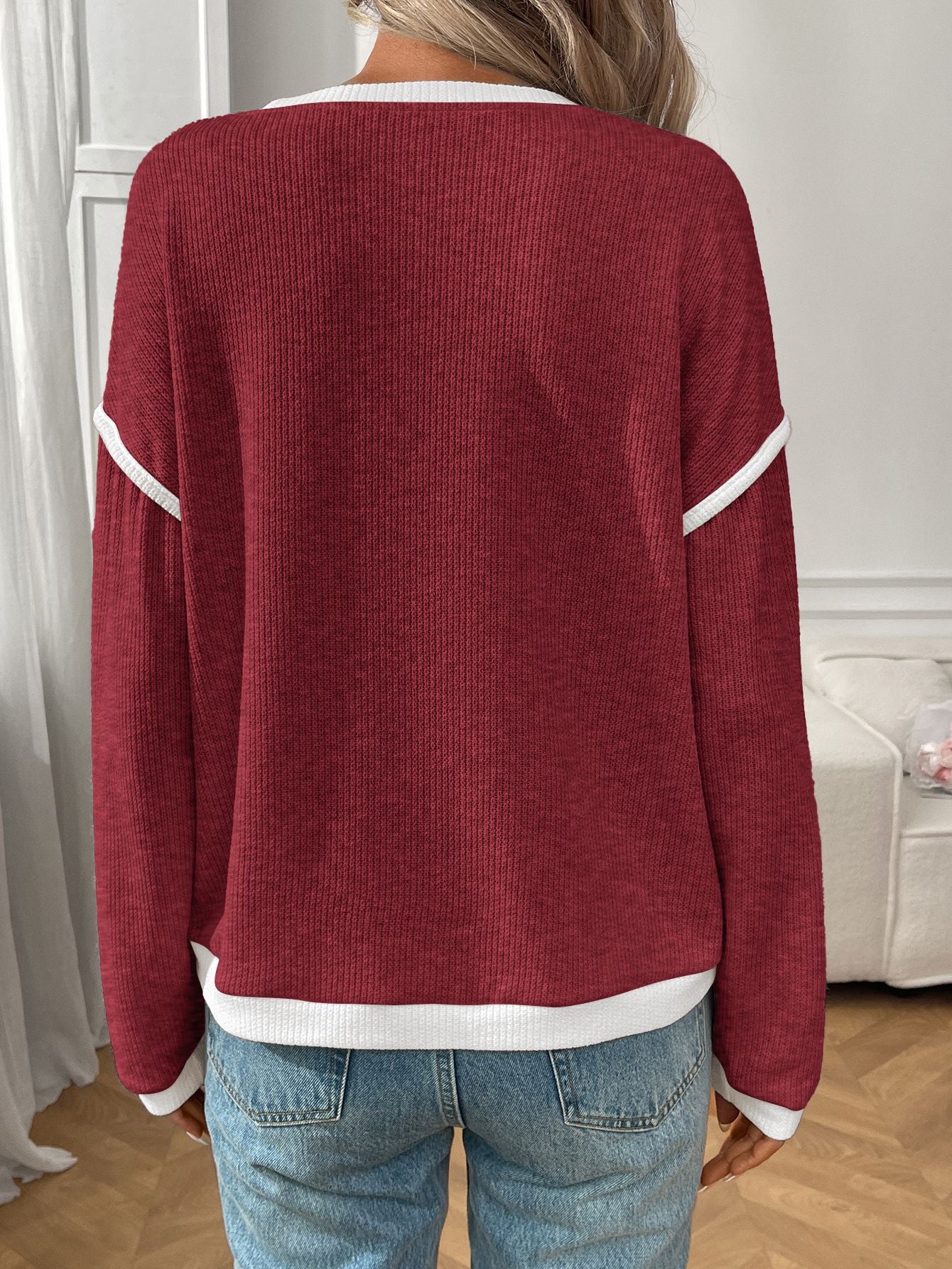 Womens Cozy Knit Pullover | Long Sleeve Crewneck Sweater Top | noémi