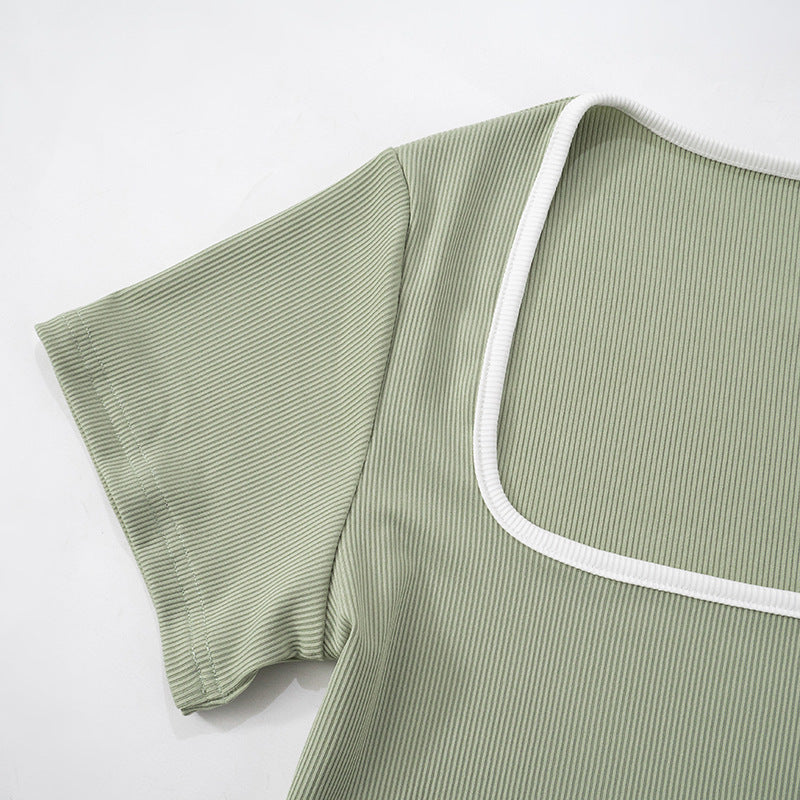 Womens Crop Top Low Waist Flared Pants Set | noémi