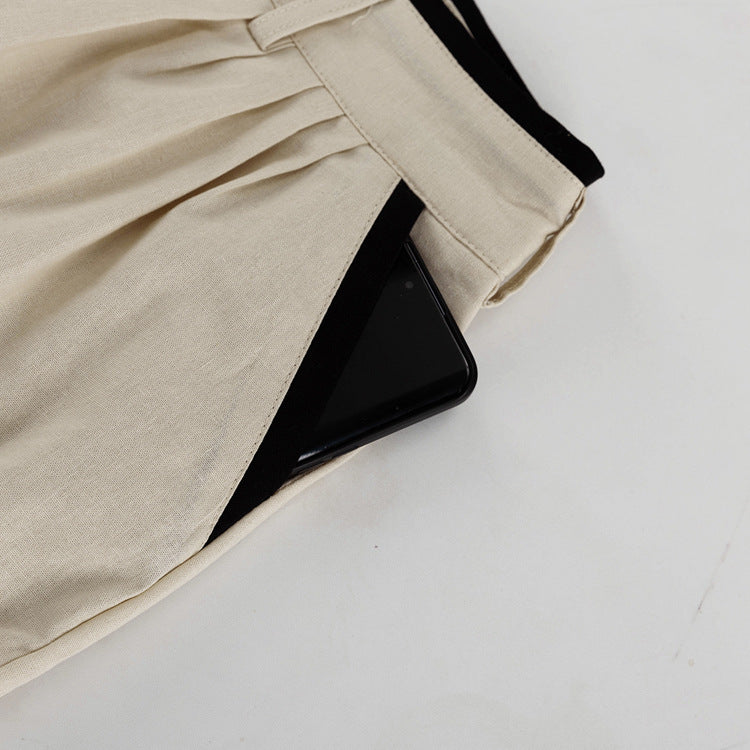 Cotton Two Piece Set for Women | Sleeveless Waistcoat High Waist Wide Leg Pants | noémi