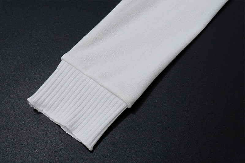 White Off Shoulder Ribbed Knit Top | Long Sleeve Crop Sweater | noémi