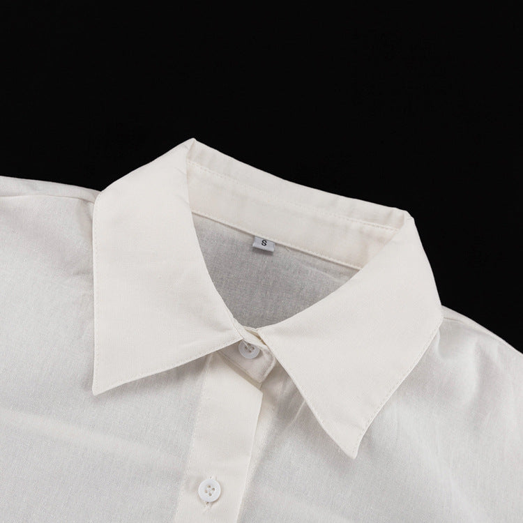 Women’s TwoPiece Set | Collared Long Sleeve Shirt & Double Layer LaceUp ALine Skirt | noémi