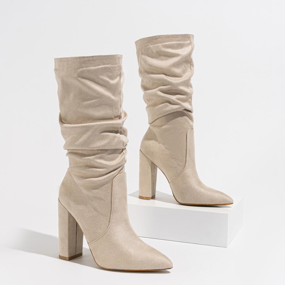 Women’s Chunky Heel High Heel Boots | Pointed Toe Winter SlipOn Boots | noémi