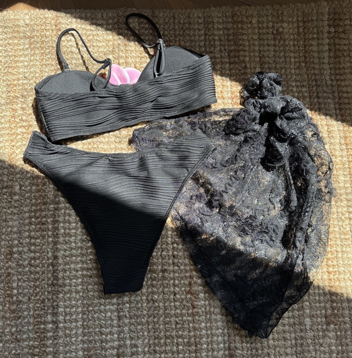 Three Piece Solid Color Bikini Set with Cover for Women | noémi