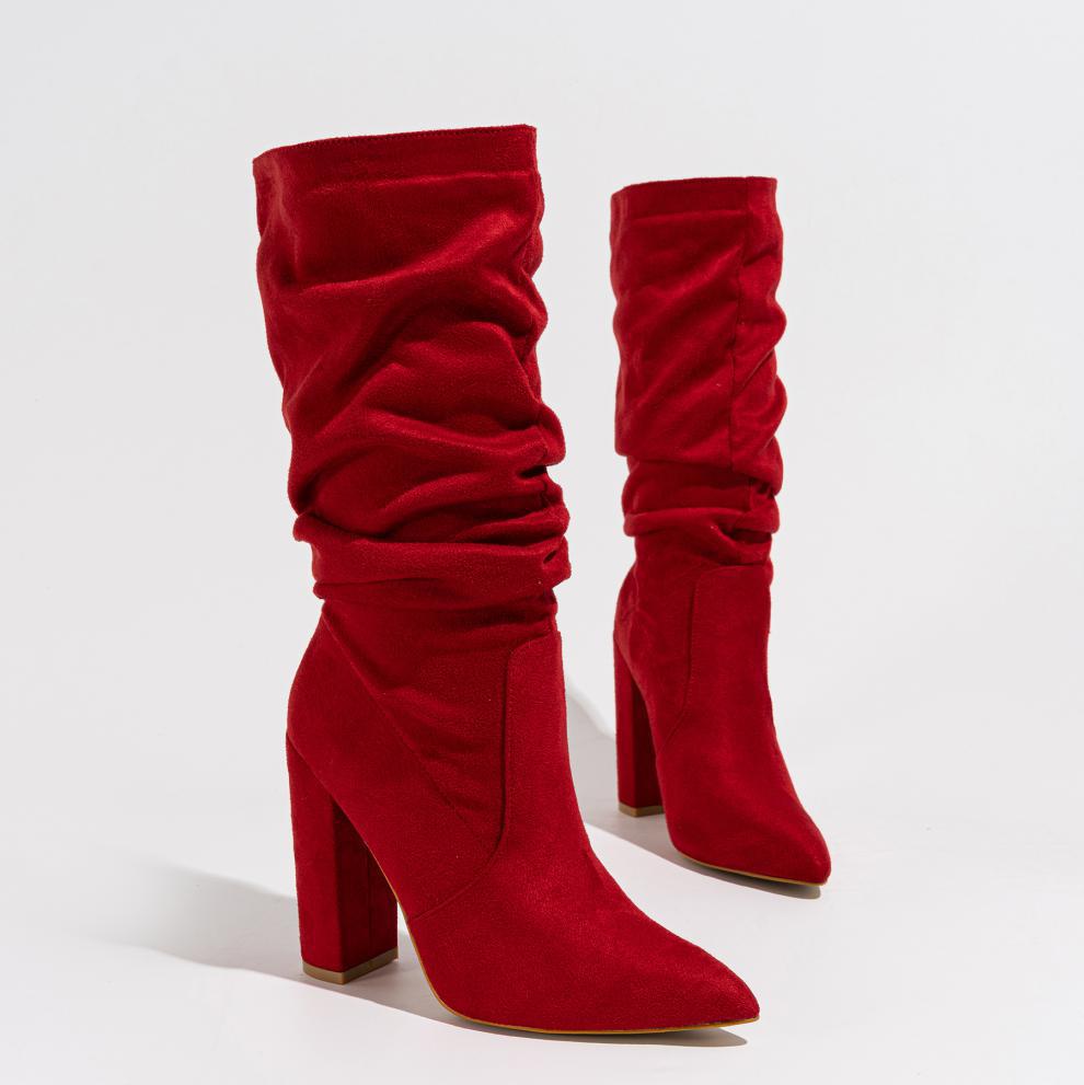 Women’s Chunky Heel High Heel Boots | Pointed Toe Winter SlipOn Boots | noémi