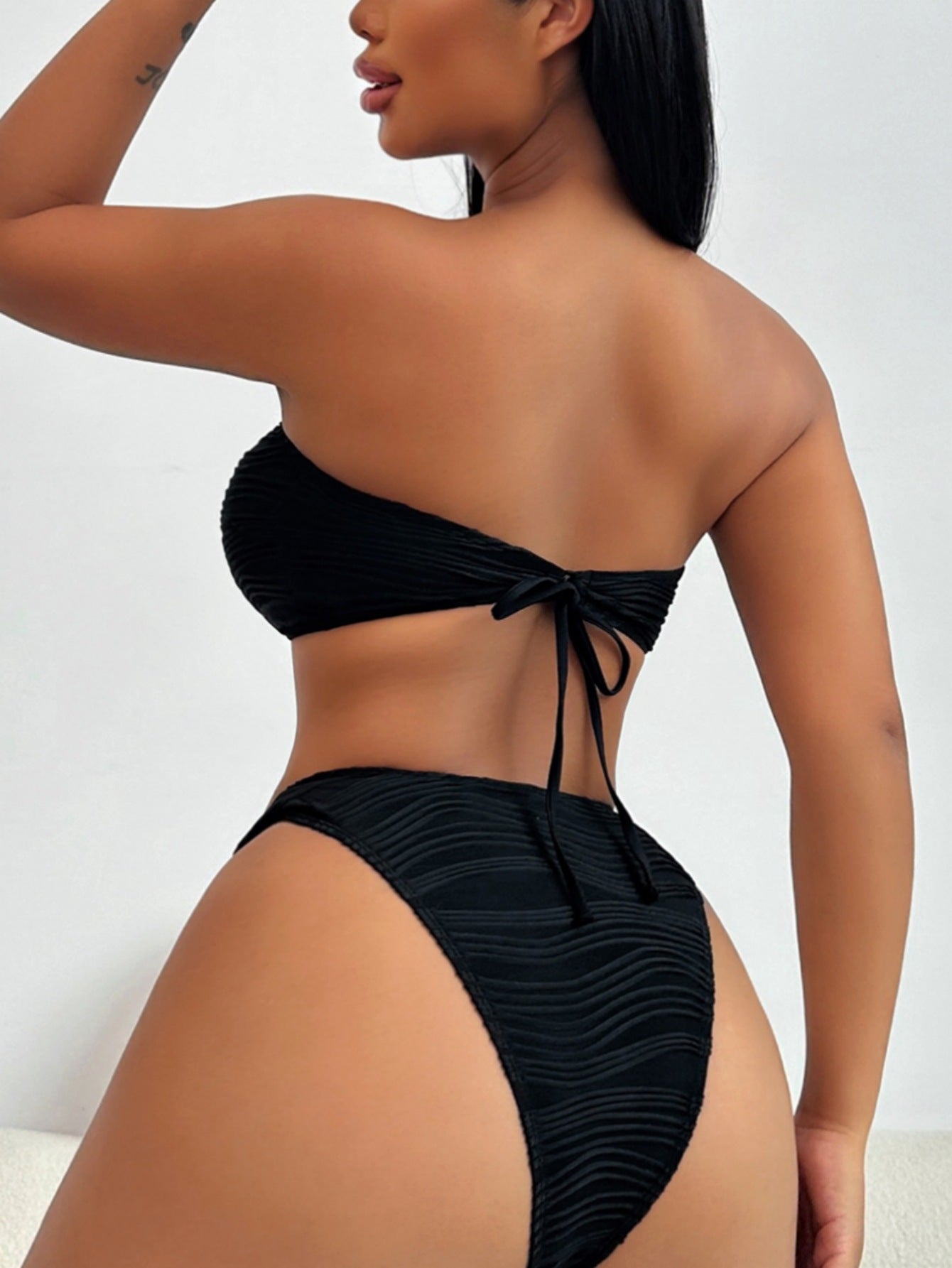 Tube Top Split Swimsuit with Tether Detail | noémi