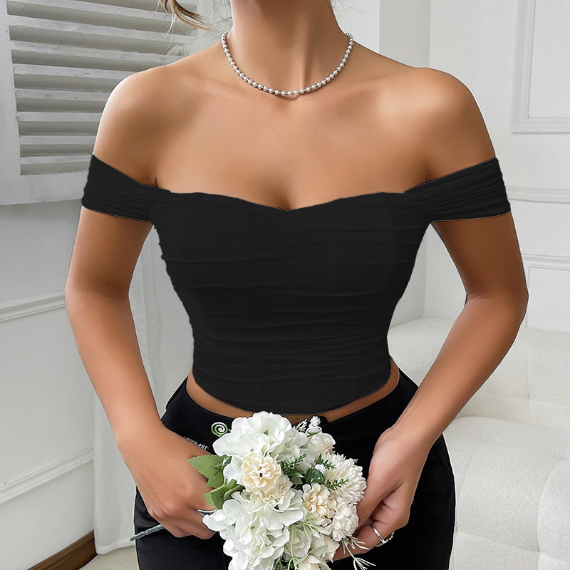 Corset Boning Bandeau Camisole with Waist Tie and Off Shoulder Sleeves | noémi
