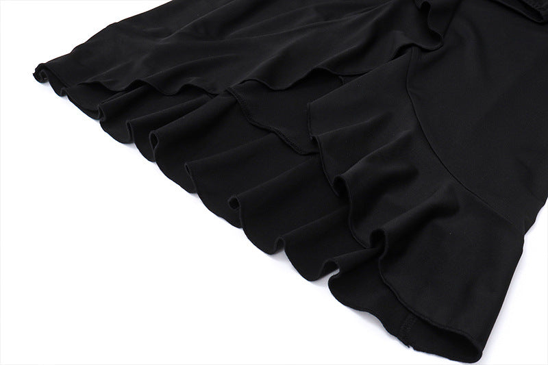 Ruched Tie Waist Ruffle Skirt | Flowy Midi with Side Slit & Adjustable Fit | noémi