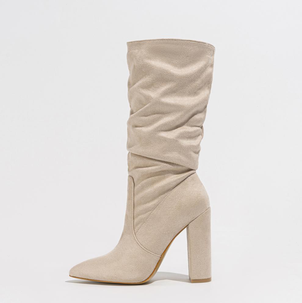 Women’s Chunky Heel High Heel Boots | Pointed Toe Winter SlipOn Boots | noémi