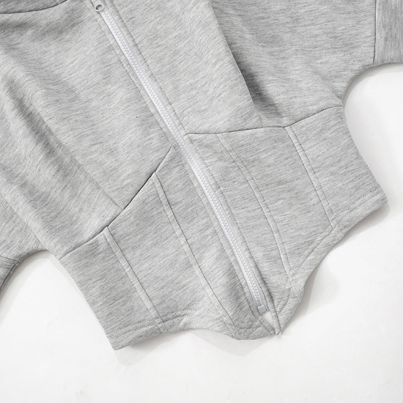 Womens Cropped Zip Hoodie | Fleece Lined, Corset Style Waist Hooded Jacket | noémi