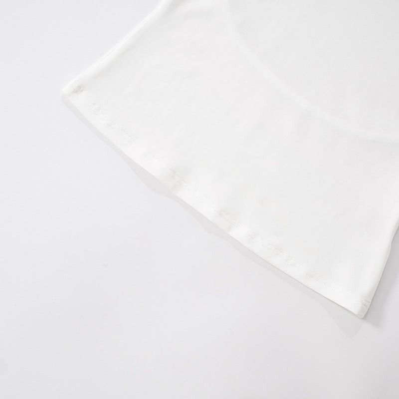 Backless Turtleneck Sleeveless Top | White Summer Halter Style | noémi