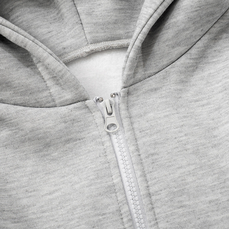 Womens Cropped Zip Hoodie | Fleece Lined, Corset Style Waist Hooded Jacket | noémi
