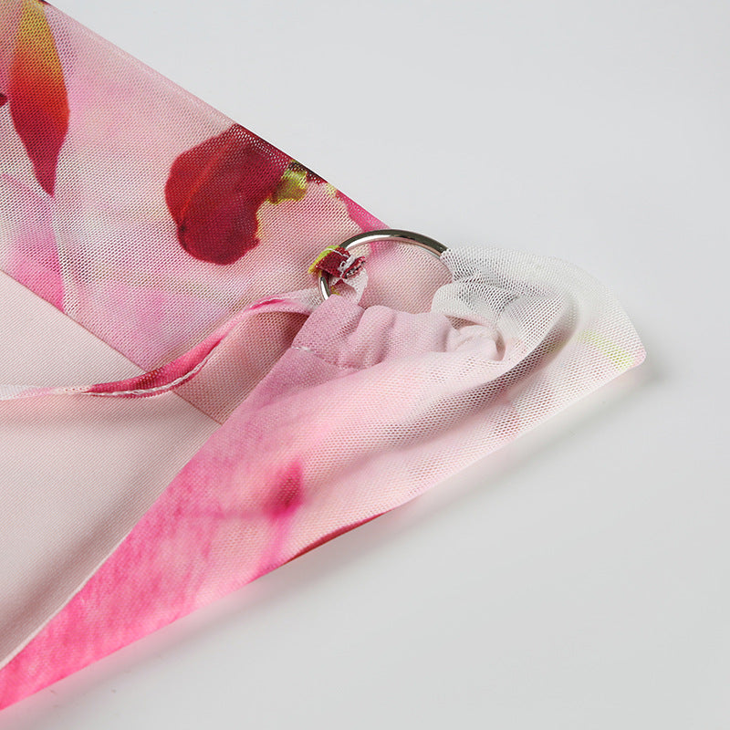 Floral One Shoulder Pleated Dress | Crossbody Ring | noémi