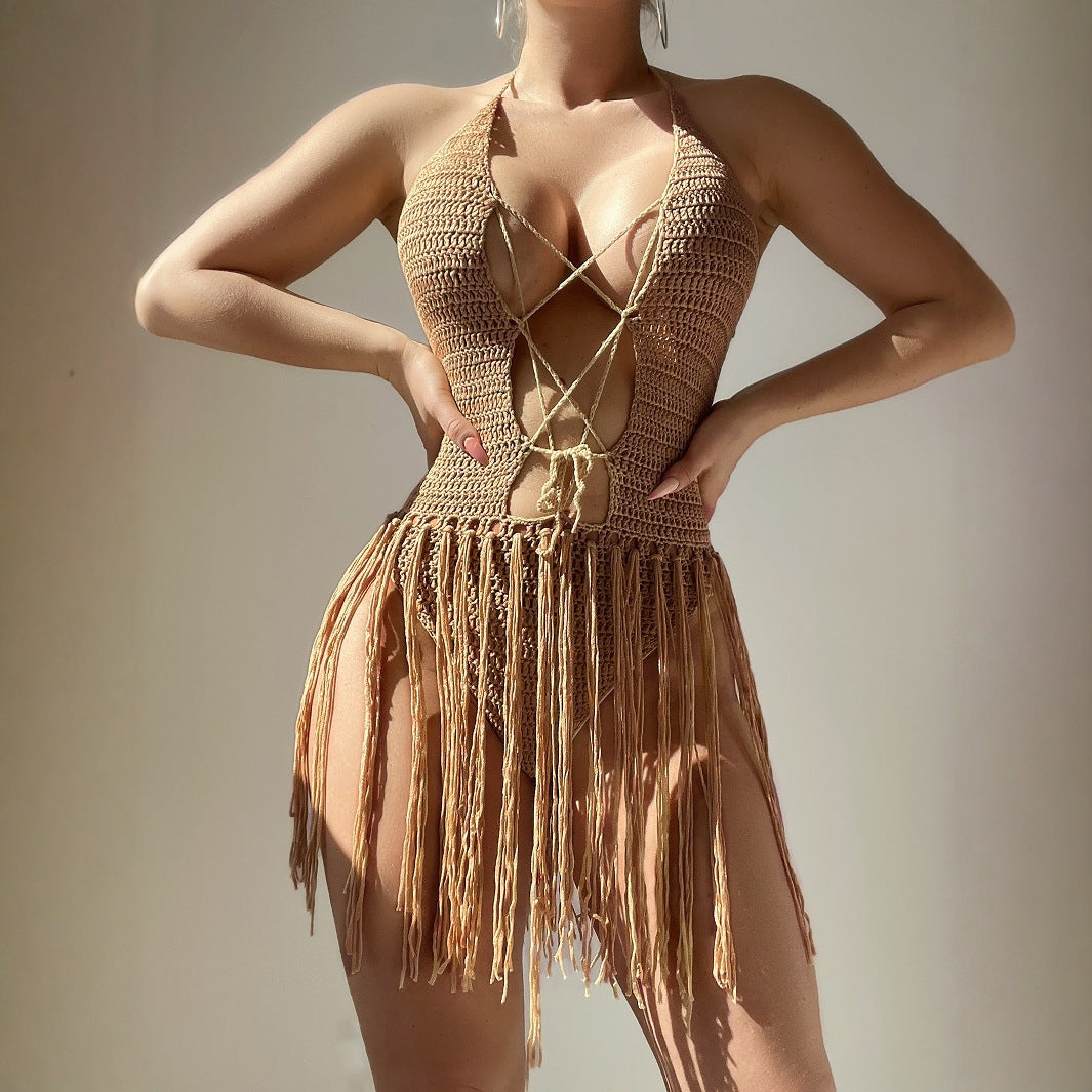 Hand Woven Tassel Pantskirt Cover Up | noémi