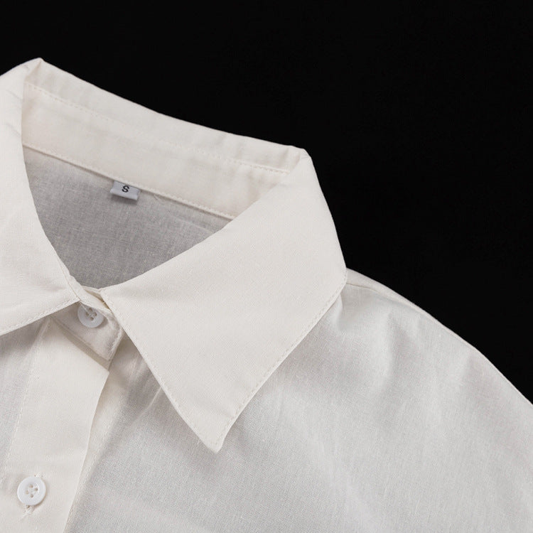 Women’s TwoPiece Set | Collared Long Sleeve Shirt & Double Layer LaceUp ALine Skirt | noémi