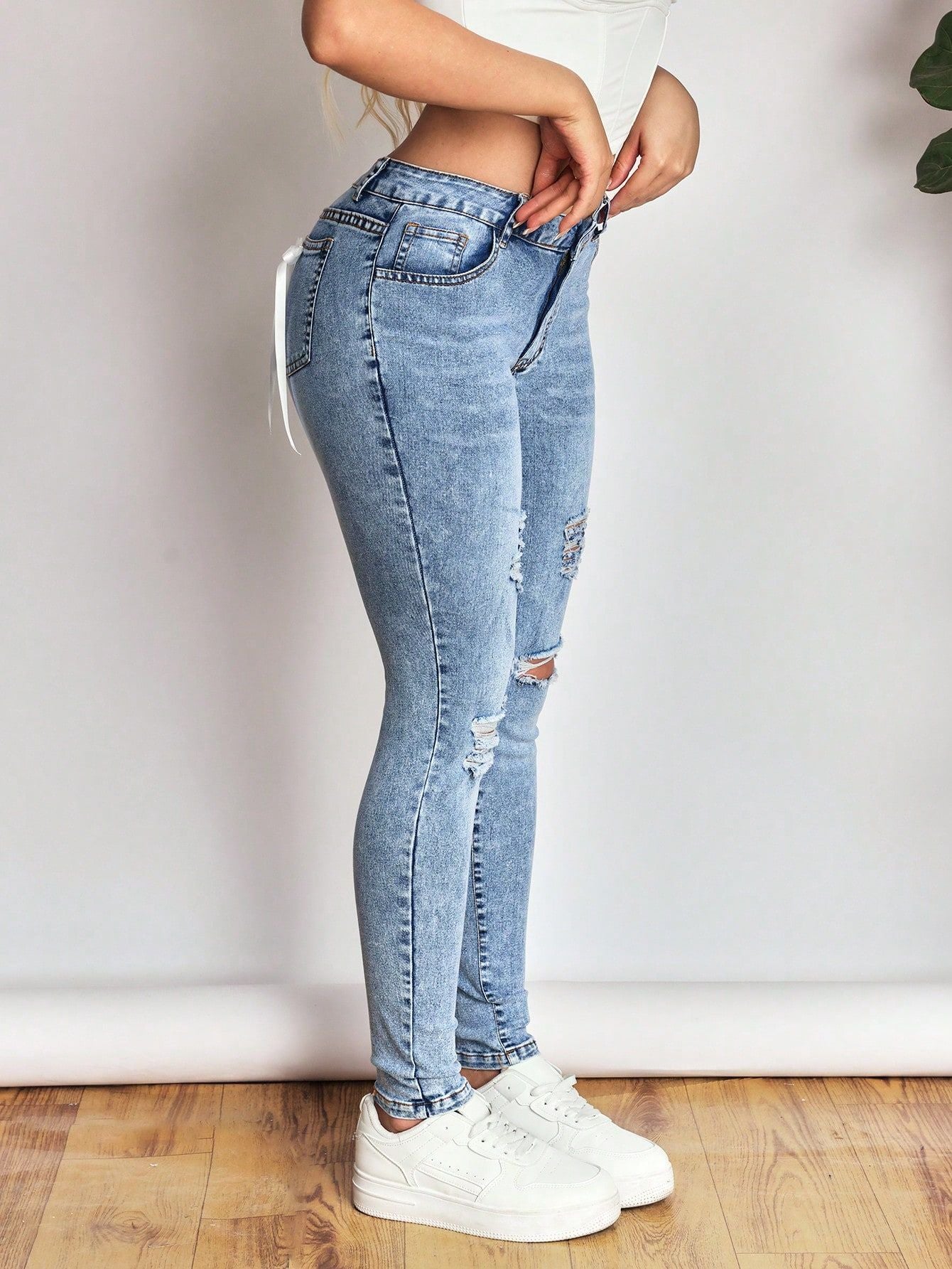 High Stretch Ripped Skinny Jeans | All Matching Slim Fit Denim Pants | noémi