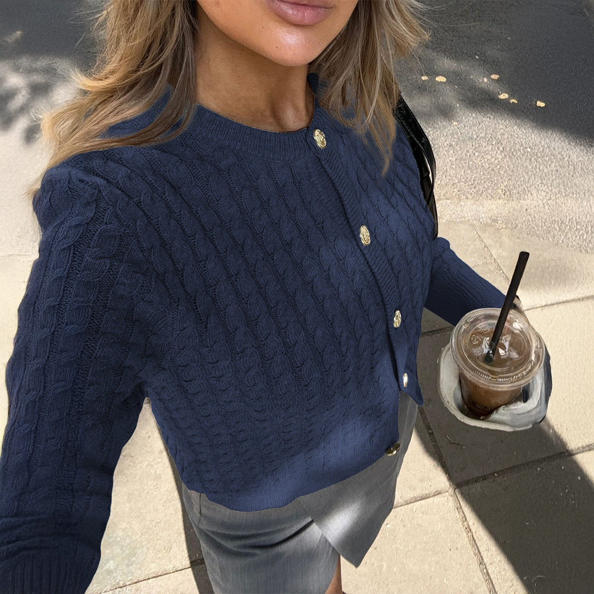 Womens Knit Cardigan Sweater | Cozy Cable Knit, Button Front | noémi