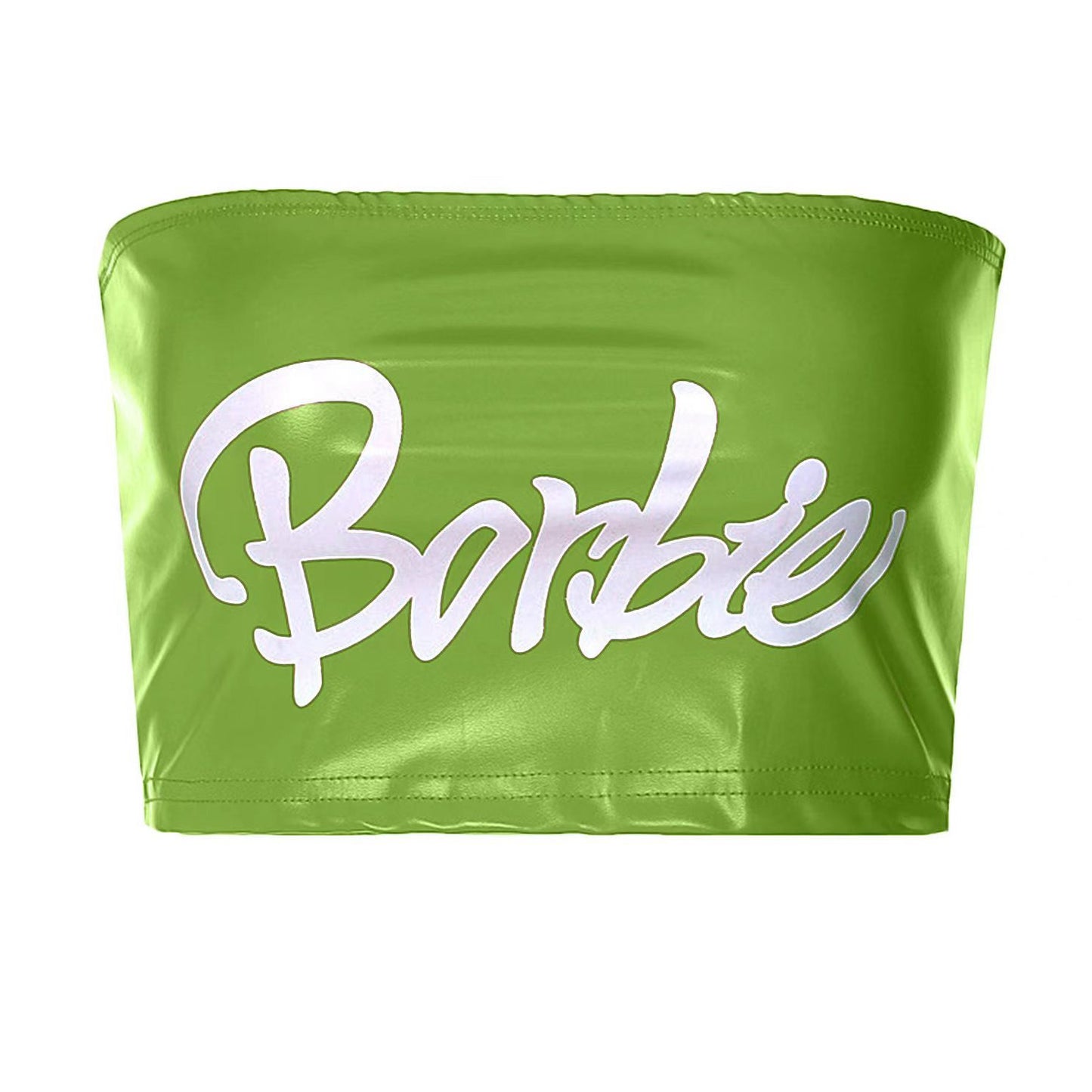 Womens Printed Faux Leather Bandeau Top | Off Shoulder Strapless Vest | noémi