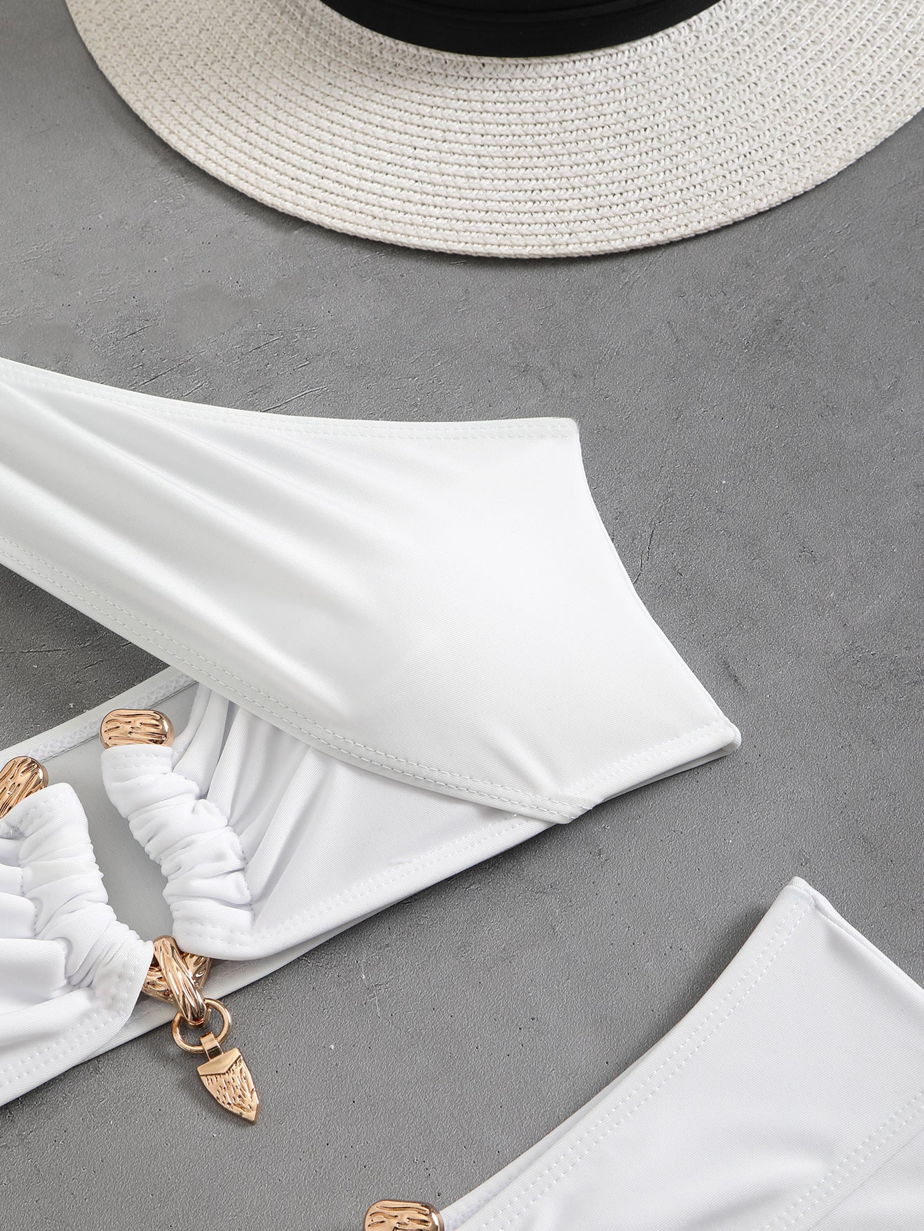 High Waist Tube Top Bikini with Solid Color Snake Print | noémi