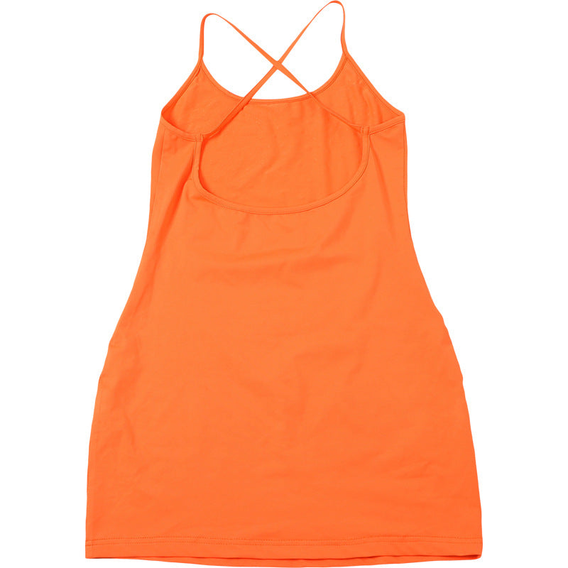 Womens U Collar Backless Spaghetti Strap Slim Fit Dress | noémi