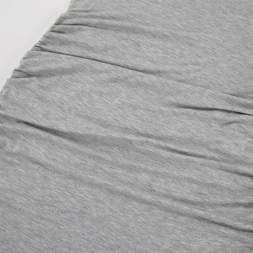 Cotton Knitted Off Neck Sheath Dress with High Waist | noémi