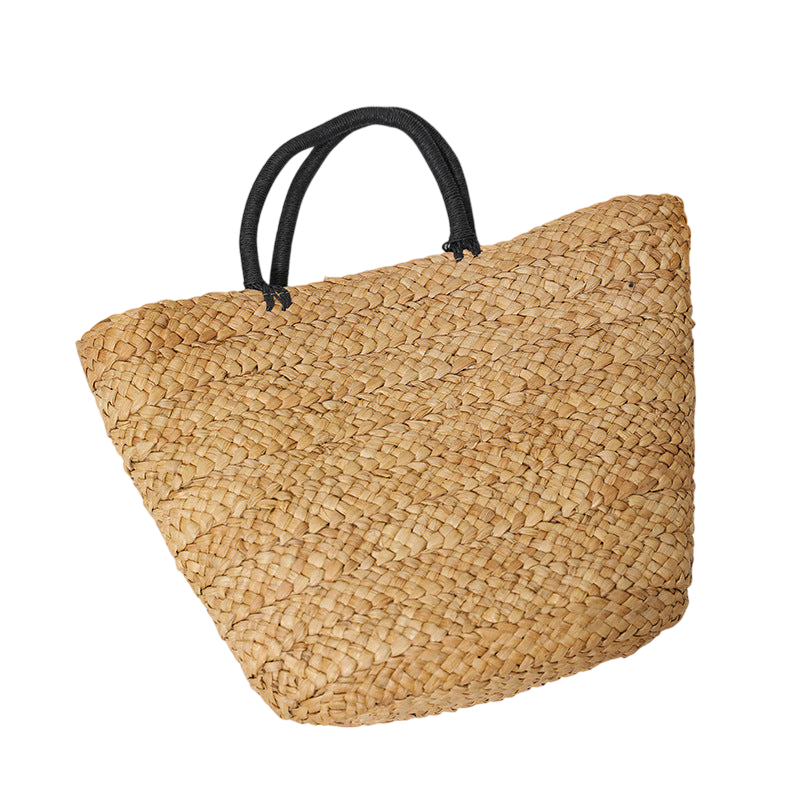 Large-Capacity Straw Shoulder Tote Bag – Hand-Woven Coffee Brown | noémi