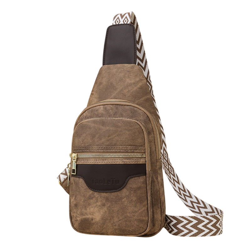 Soft Brown Leather Chest Bag – Retro Crossbody Purse | noémi