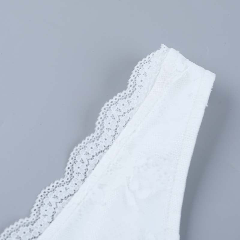 White Lace Trim VNeck Bow Tie Tank Top | Soft Stretch | noémi